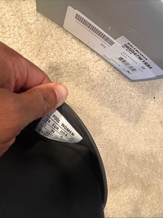 Authentic Balenciaga Black Logo pool Rubber Slide Sandals